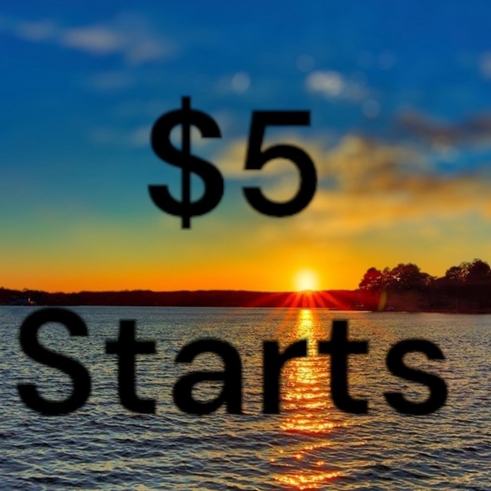 All items in this listing will start at $5 in a live show